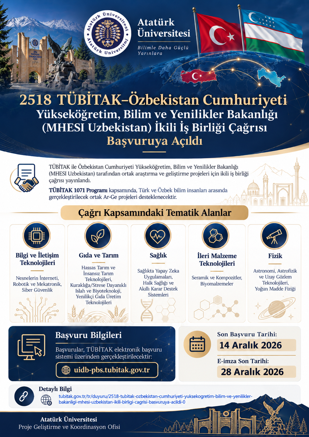 Atatürk Üniversitesi İş Birliği Çağrısı